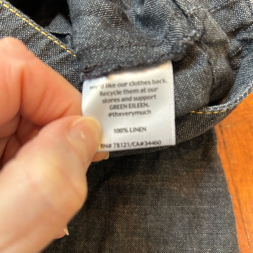 Eileen Fisher, Blue Denim, Linen, Skirt, XS - Picture 5 of 7